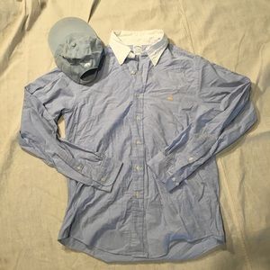 Brooks Brothers combo: hat and button-down